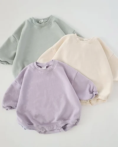 INS 0-24M Newborn Infant Baby Girl Boy Sweatshirt Romper Toddler Long Sleeve Basic Cotton Oversize Rompers Baby Clothes Jumpsuit