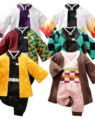 Newborn Halloween Costume Baby Boy Girl Clothes Infant Kids Anime Cosplay Kyuubi Akatsuki Luffy Romper Toddler Jumpsuit 0-18M