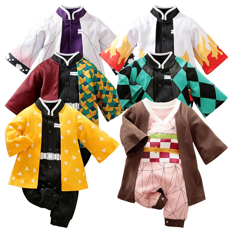 Newborn Halloween Costume Baby Boy Girl Clothes Infant Kids Anime Cosplay Kyuubi Akatsuki Luffy Romper Toddler Jumpsuit 0-18M