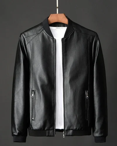 2023 Autumn New Men Black Biker PU Leather Coat Korean Fashion Men Pu Leather Jacket Trend Casual Fit Slim Baseball Clothes 8Xl