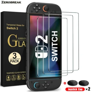 Tempered Glass Protector For Nintendo Switch 2 2025 Accessories Screen Protector For Nintendo Switch 2 With Joystick Cap