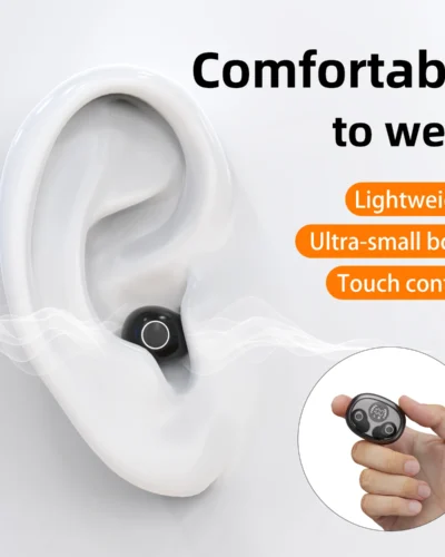 Invisible Sleep Wireless Bluetooth Earphone Headset with Mic，Smallest Tiny Earbuds Hidden Headphones Small Ears Sleep Buds