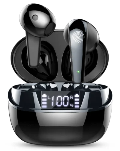 Wireless Earbuds, Bluetooth 5.3 Headphones In Ear with Dual Mic, 35H Wireless Earphones Sport with ENC Noise Canceling Mic.