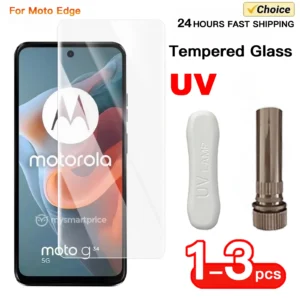 1-3PCS UV Tempered Glass For Motorola Edge 50 40 30 Fusion Ultra Pro Plus 3D Full Cover 9H Film For MOTO Screen Protector