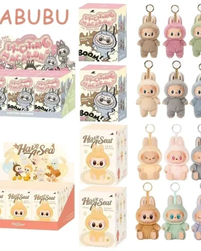 1:1 High Quality Kawaii Monster Labubu Blind Box Series PVC Labubu Macaron Pendant Doll Monster Keychain Birthday Christmas Gift