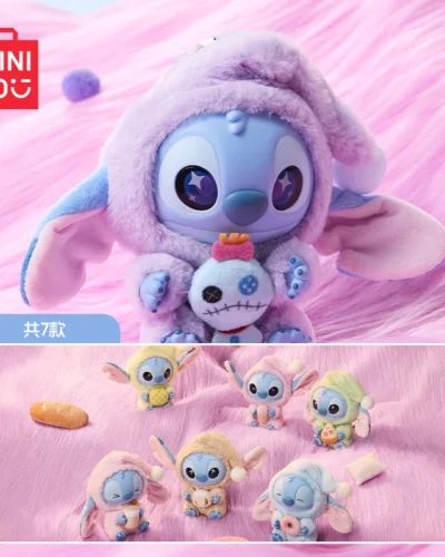 MINISO Disney Stitch  "Gotta Eat" Series Vinyl Plush Mystery Blind Box Cute Figure Food Theme Collectible Toy Kids birthday Gift