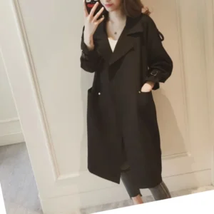 Autumn Winter New Fashion Turn-down Collar Long Sleeve Solid Epaulet Trench Women's Clothing Korean Button Pocket Trend Chic Top