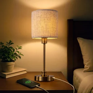 Cordless Table Lamps Rechargeable Battery Lamp with 3-Level Dimmable Fabric Touch Bedside Lamps for Bedroom, Living Room
