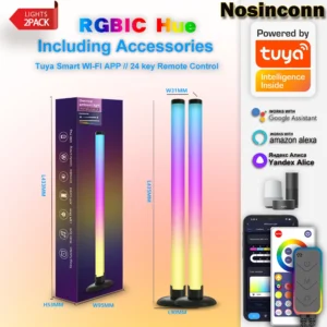320deg LED Bar Light 10W 2 Packs RGBIC USB 5V LED Computer Bar Lamp Bluetooth Wifi Smart Control  Ambient Lighting for Game Room