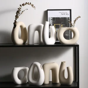 Vilead Nordic Ceramic Vase Modern Multiple Styles Ornaments for Office Kitchen Desktop Indoor Dining Room Home Best Family Gift