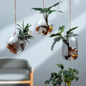 Glasseam Hanging Planters Glass Terrarium: Modern Plant Propagation Stations Hydroponic Wall Vases for Air Plants Flowers I