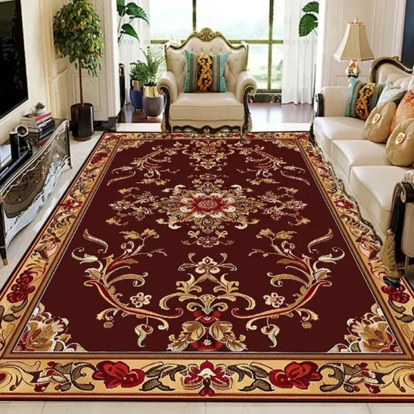 VIKAMA Flannel Carpet Boho Persian Vintage Mat Coffee Table Sofa Bedroom Mat Living Room Blanket Large Rug Washable Home Decor