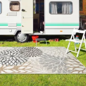 VIKAMA Outdoor Rug Modern Exotic Tropical Leaf Non Slip Area Rugs for Indoor and Outdoor Patio Deck Porch Garden Home Decoration