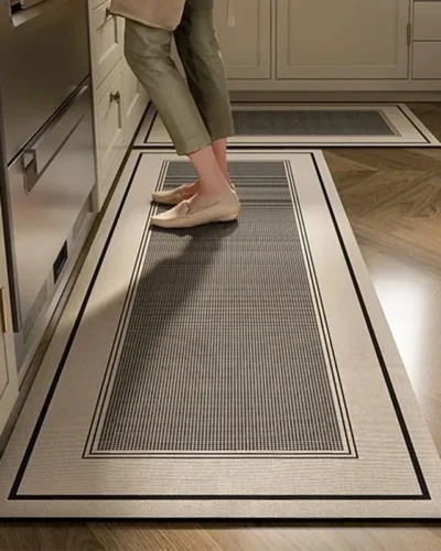 Rug for Kitchen Waterproof Floor Mat Long Carpet Pvc Leather Non-slip Oil-proof Foot Mats Minimalist Home Decoration Rugs