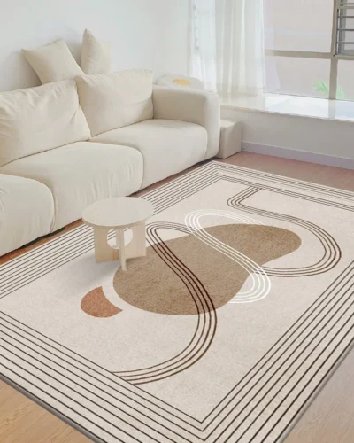 VIKAMA Nordic simple geometric crystal velvet large carpet living room mat family sofa balcony corridor non-slip decorative Rugs