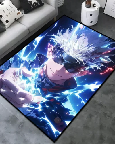 Area Rug Anime Jujutsu Kaisen Satoru Gojo Room Art Super Cool Printed Handmade Carpet for Home Decor