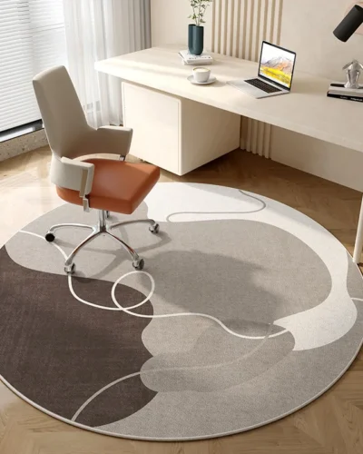 VIKAMA Round Carpet, Living Room, Bedroom, Computer Chair, Office, Study, Swivel Chair Rug, Gaming Chair Mat, Home Decoration