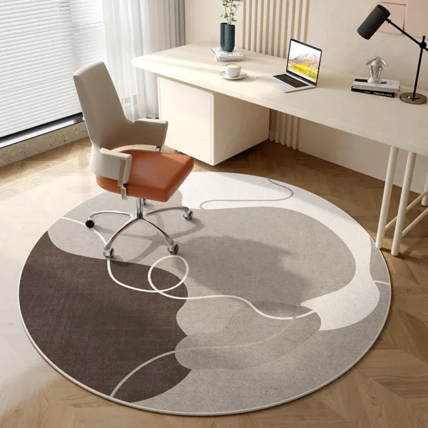 VIKAMA Round Carpet, Living Room, Bedroom, Computer Chair, Office, Study, Swivel Chair Rug, Gaming Chair Mat, Home Decoration