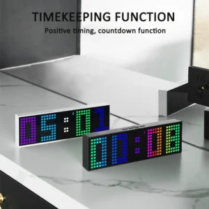 Smart Rgb Led Alarm Clock With Voice Control & Auto Wake-up Matrix Digital Desk Clock With Date/timerwall-mountable Design