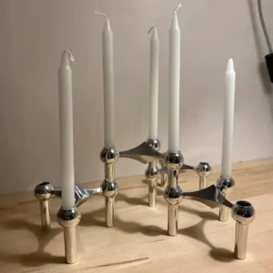 Metal Molecular Structure Candle Holder Nordic Silver Candlestick Centerpiece Living Room Decoration Gift Home Decore Candelabra