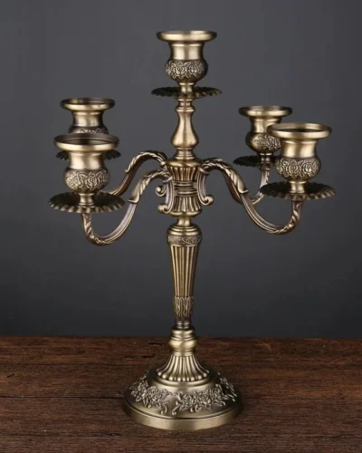 New Bronze Candelabra Metal 5-arms/3 arms Candle Holders Wedding Decoration Candlesticks Event Candle Stand Table Centerpiece