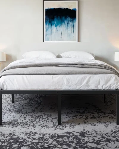 HOOMIC Twin Metal Bed Frame, Stable Mattress Foundation, Foldable Structure, Noise-Free, No Box Spring Needed, Easy Set-Up