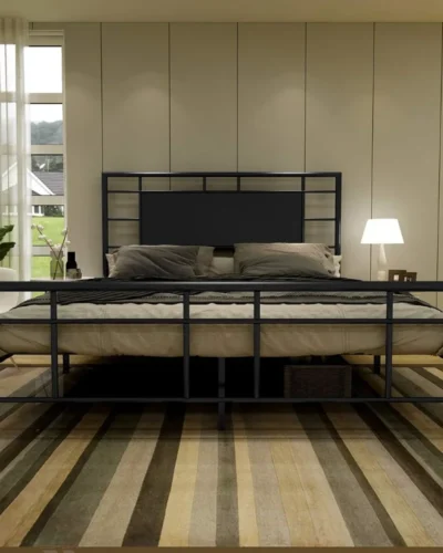 King Size Metal Platform Bed Frames With Headboard And Footboard With Storage No Box Spring Needed Easy Assembly Black
