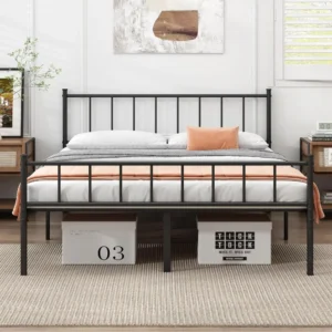 Full Size Bed Frame with Steel Slat Support, Under Foundation Storage, No Box Spring Needed, Easy Assembly, Full Size Bed Frame