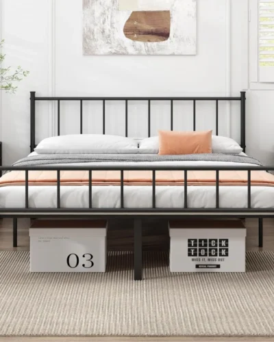 Full Size Bed Frame with Steel Slat Support, Under Foundation Storage, No Box Spring Needed, Easy Assembly, Full Size Bed Frame