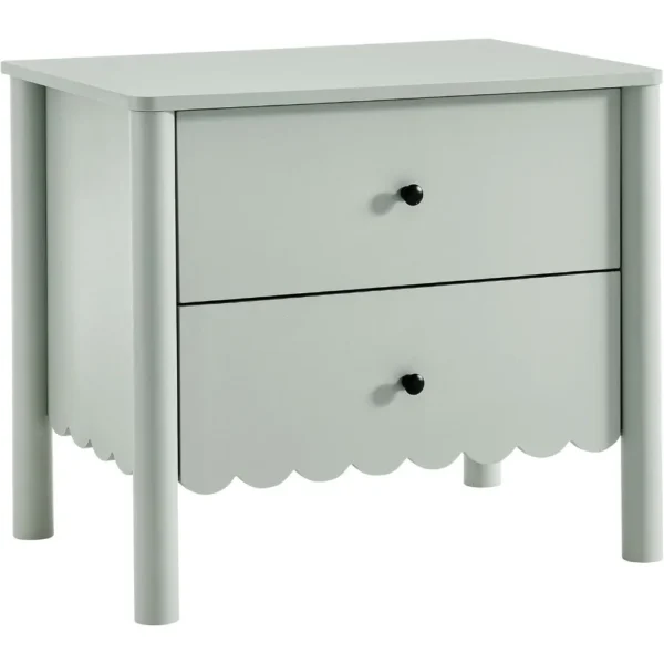 Scalloped 2-Drawer Nightstand