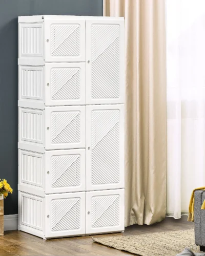 Portable Wardrobe Closet Foldable Clothes Cabinet Organizer W/ Cube Storage