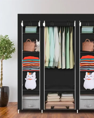69" Portable Clothes Closet Wardrobe Storage Organizer with Non-Woven Fabric Quick and Easy To Assemble Extra Strong,Wardrobes