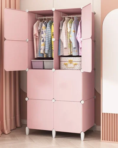 Modular Minimalist Wardrobe Space Saving Fabric Display Nordic Modern Wardrobe Living Room Baby Plastic Ropero Salon Furniture