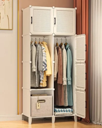 Living Room Modern Wardrobe Space Saving Cupboard Clothes Cheap Modular Wardrobe Simple Minimalist Plastic Ropero Furniture