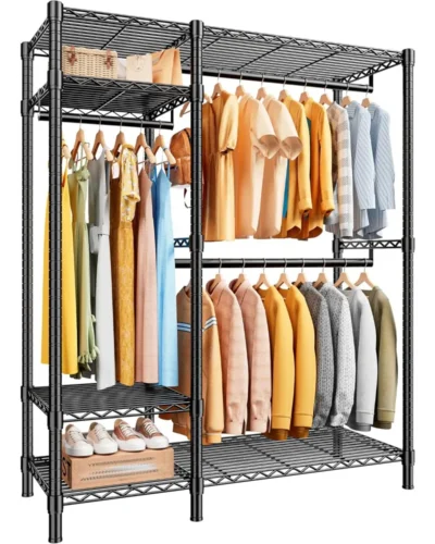 Clothes Rack Heavy Duty Loads 780LBS Clothing Racks for Hanging Clothes Adjustable Metal Wardrobe Closet,45.5" W x 77" H x16.5