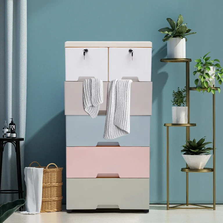 Multi-Layer Assembled Baby Wardrobe Storage Cabinet - Plastic Bedroom Furniture