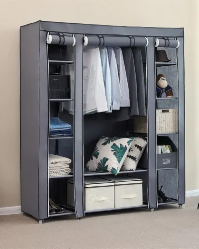 69" Portable Clothes Closet Wardrobe Storage Organizer with Non-Woven Fabric Quick and Easy to Assemble Extra Strong and Durable