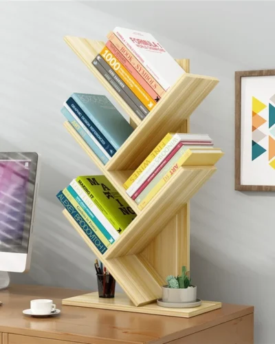 3/5layer Tree-shaped Bookshelf Multi-layer Floor Bookshelf Desktop Fish Bone Small Bookshelf Student Bedroom Simple Bookshelf