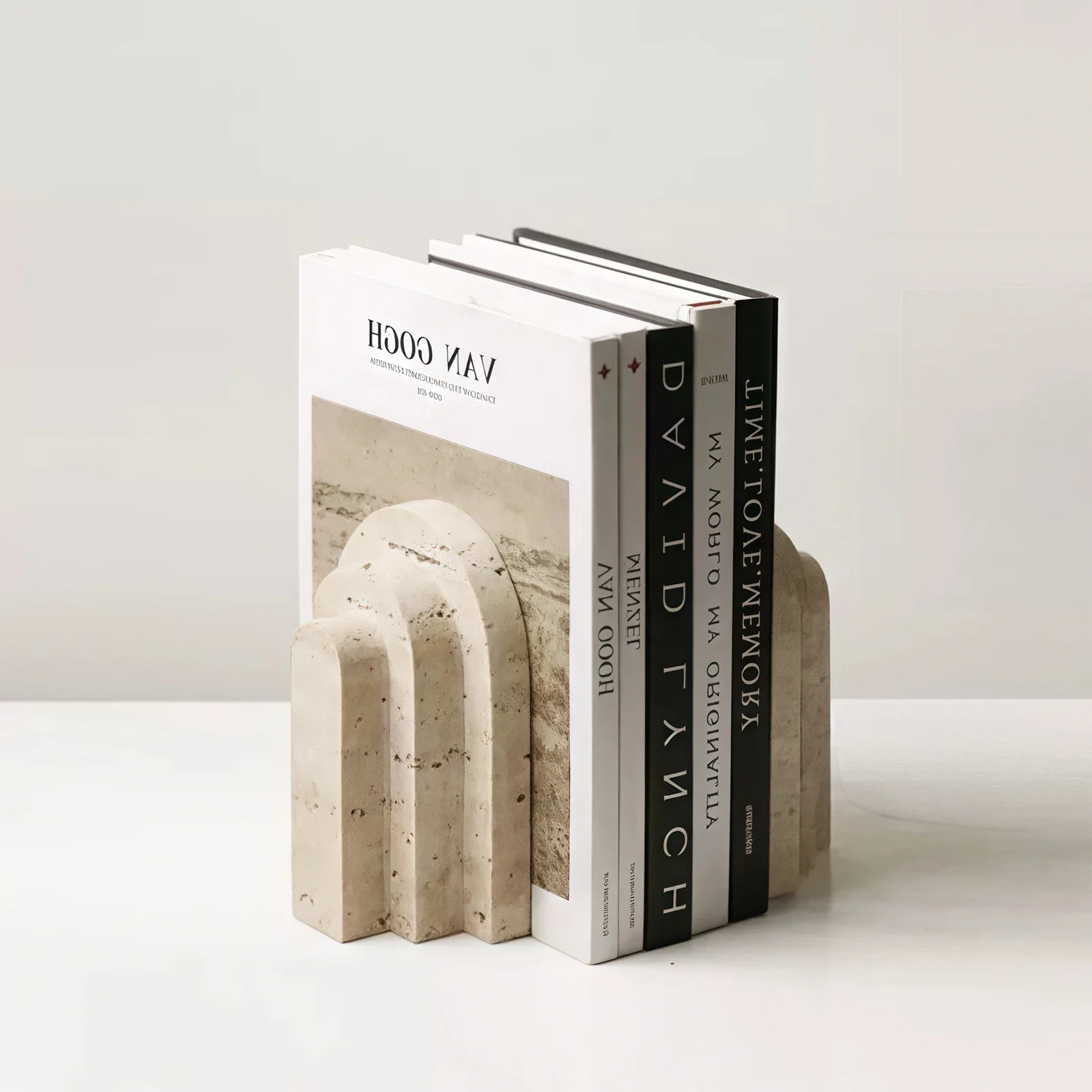 1 Piece Stylish Natural Marble Stone Bookends Modern Decorative Desk Accessories for Home Living Room, Office & Bookshelf