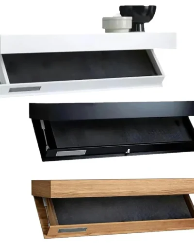 Wooden Concealed Floating Shelf with Secret Compartment Display Cabinet Rack Wall-Mounted for Book Wine Plants Disc