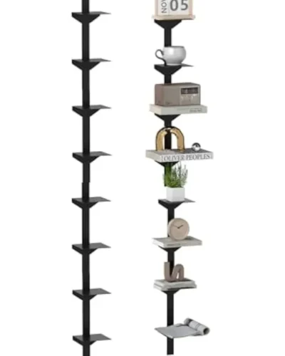 Invisible Floating Bookshelves,8 Tier Wall Bookshelves Floating Bookshelf for Wall Vertical Spine Book Tower Book Shelves for