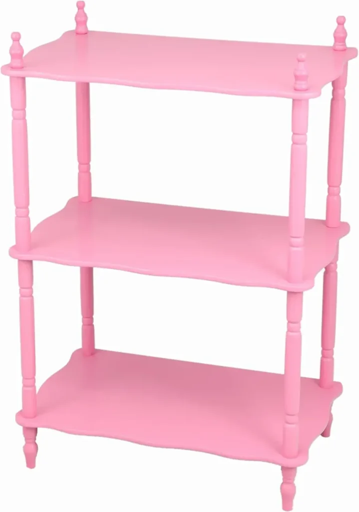 Shelf, Pink,18.7"D x 11.6"W x 28"H,Classic Victorian-inspired styling
