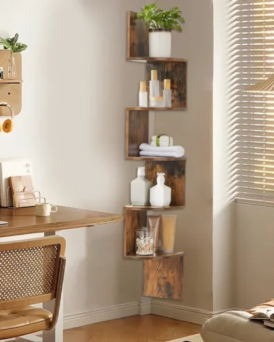 floating shelves for wall, corner shelf,, space-saving, easy installation, suitable for living room,bathroom decor，book shelf