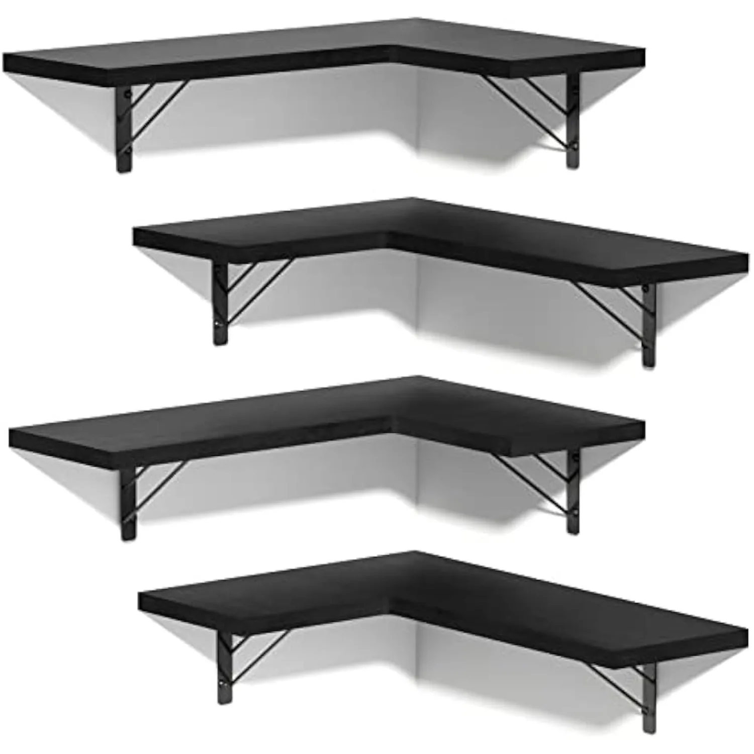 Corner Shelves Bundle(Contains 2 Items) Rustic Wood Floating Shelves Wall Shelves for Bedroom Room Bathroom Kitchen Office and