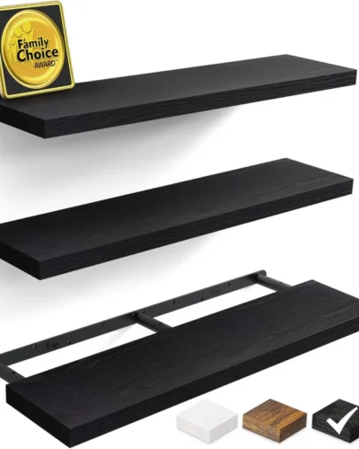 Floating Shelves for Wall, 36 inches Long Wall Mounted Rustic Wood Shelf for Bathroom, Bedroom, Living Room, for Books/Storage