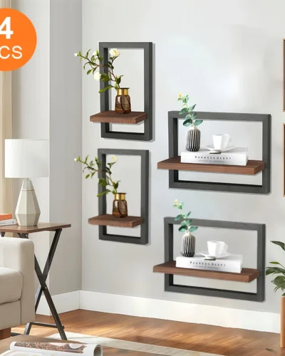 4pcs floating shelves for wall, 15.78/8.18in long, wall shelves,wall,home,classroom,office,room decor aesthetic,