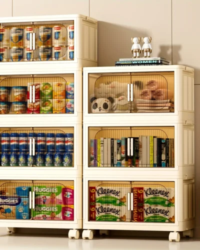 3/4/5/6 Layer Folding Transparent Clothes Storage Drawer, Large Capacity Dustproof Thickened Plastic Shoe Storage Containers,