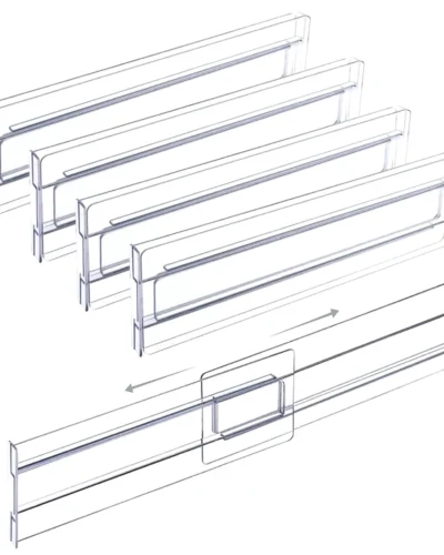 4 件套 Transparent Drawer Dividers Adjustable Expandable Drawer Dividers for Clothes Utensils Cosmetics Office Storage