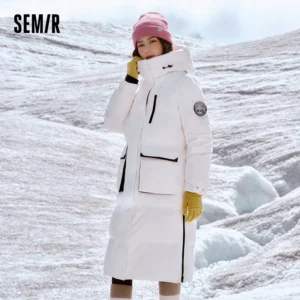 Semir Long Down Jacket 2024 Winter New Windproof Warm Loose Casual Jacket