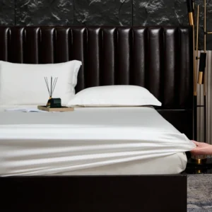 100%Eucalyptus Lyocell Bamboo Bed Linens,Off White Fitted Sheet,Silky Smooth Breathable,Summer Cooling 180*200cm*1pc queen Size